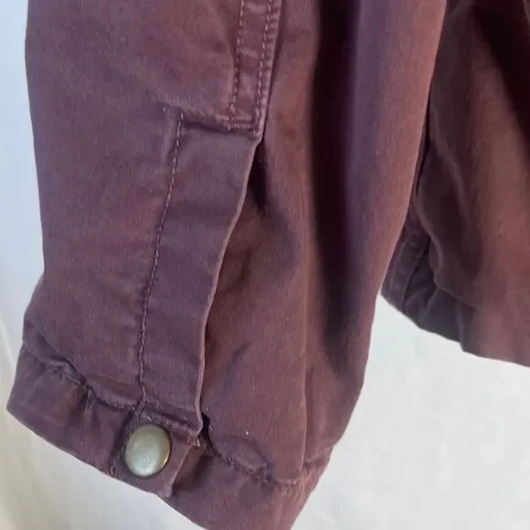 Lucky Brand Distressed Burgundy Utility Jacket Sz S